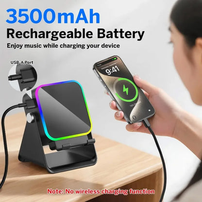 5 in 1 Auto-Induction Wireless Induction Speaker 8 Mode RGB Lights HIFI Sound Portable Bluetooth Phone Holder Christmas Gifts